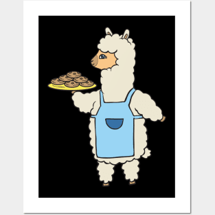 Cute alpaca with cookies. Posters and Art